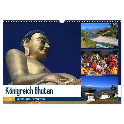 Königreich Bhutan - Juwel am Himalaya (Wandkalender 2027 DIN A3 quer), CALVENDO Monatskalender