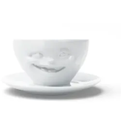fiftyeight Kaffeetasse Zwinkernd weiß