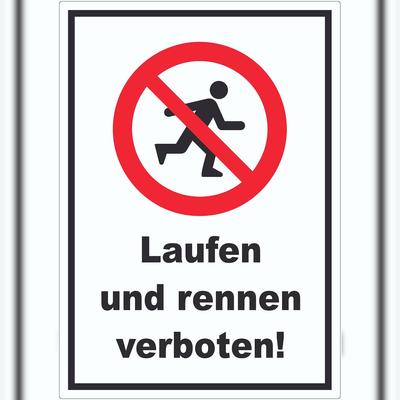 HB-Druck Laufen und Rennen verboten Aufkleber A2 (420x594mm)