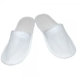 HYGONORM 10 Paar Slipper "Eco" Weiß 28,5 cm lang  geschlossen leichte Qualität Hotelslipper Einwegslipper Einweghausschuhe Gästehausschuhe Hausschuhe
