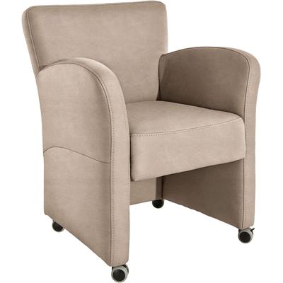 Sessel EXXPO - SOFA FASHION "Cortado, Loungesessel auf Rollen, schmale Armlehnen, bequem", beige, B:66cm, Sessel, Sessel, Breite 66 cm