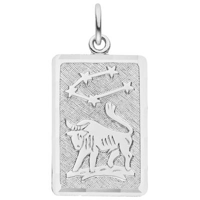 Sternzeichenanhänger JOBO "Sternzeichen eckig mit Sternbild 20 mm", silber 925, Schmuckanhänger, Damen, Stier, Silber 925 (Sterlingsilber), 925 Silber rhodiniert