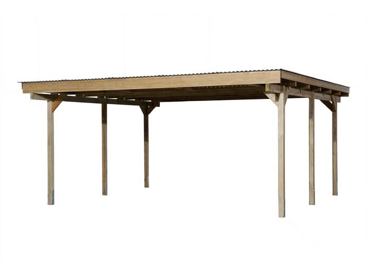 Doppelcarport WEKA 616 , braun, B/H/T: 225cm x, Carports, Doppelcarport
