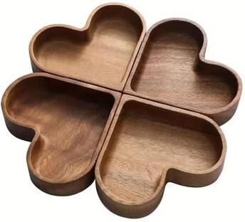 Uplift Picks Wooden Heart Shaped Serving Tray Dessert And Candy Dish Wooden Heart Shaped Serving Tray Dessert And Candy Dish