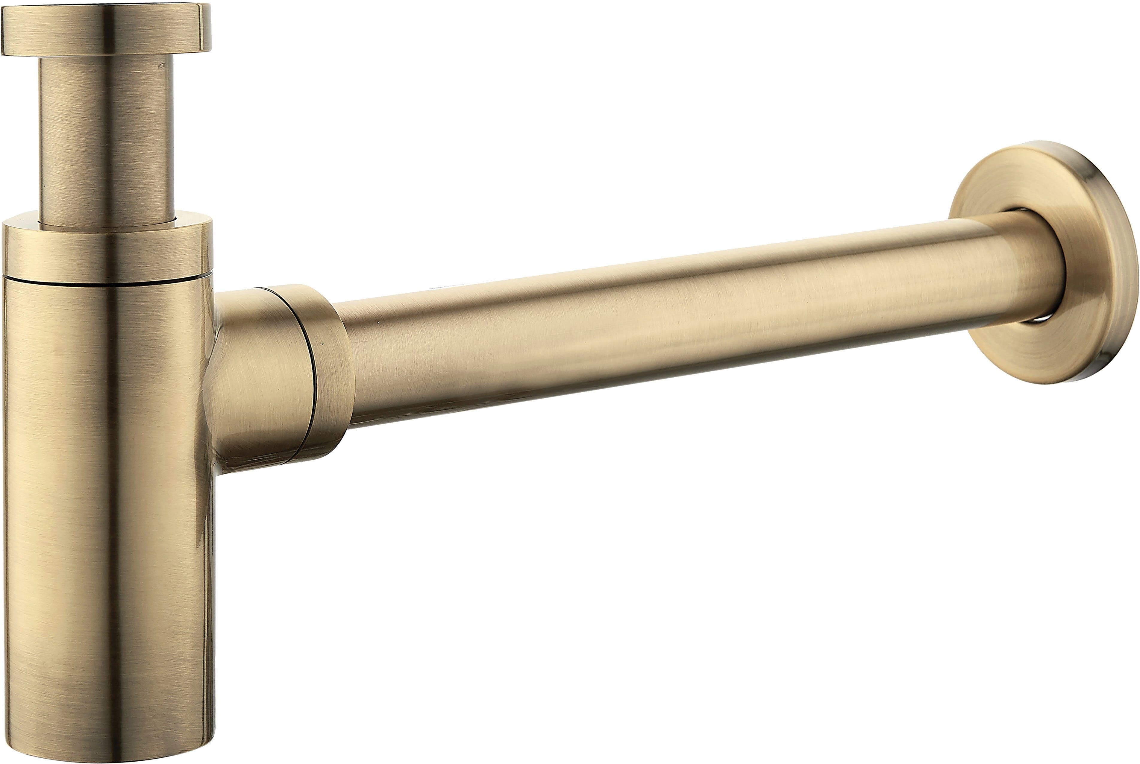Tecom SIFONE LAVABO  1''1/4 ARREDO TONDO ALTO IN OTTONE BRONZO CANOTTO Ø 32 mm 44 l/min