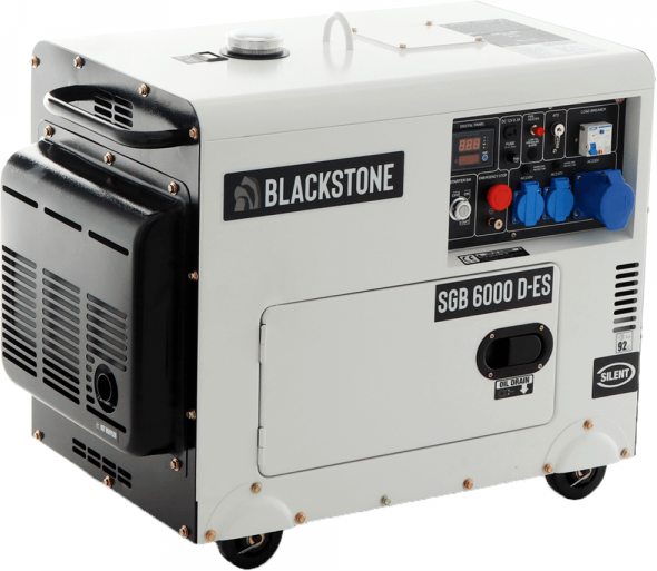 Blackstone SGB 6000 D-SE  - Leiser Diesel-Stromerzeuger mit AVR-Regelung 5.3 kW - Dauerleistung 5 kW - 230V