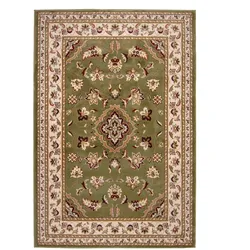 Traditioneller Teppich in Trendfarben `Glazert` . Farbe: Grün, 200x290 cm | Kadima Design