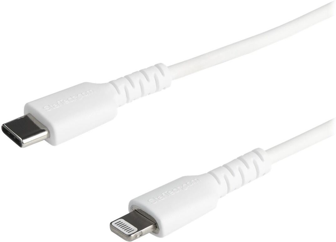 StarTech.com RUSBCLTMM1MW Rugged Aramid Fibre USB-C to Lightning Cable 1m White - Apple MFi Certified