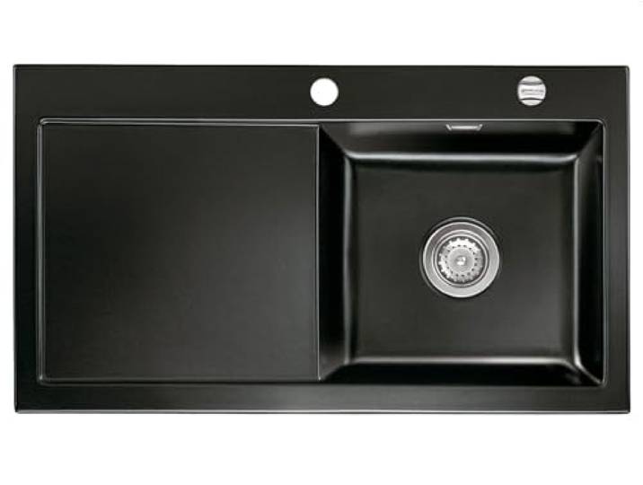 Systemceram Mera 90 Nero Keramikspüle Excenterbetätigung
