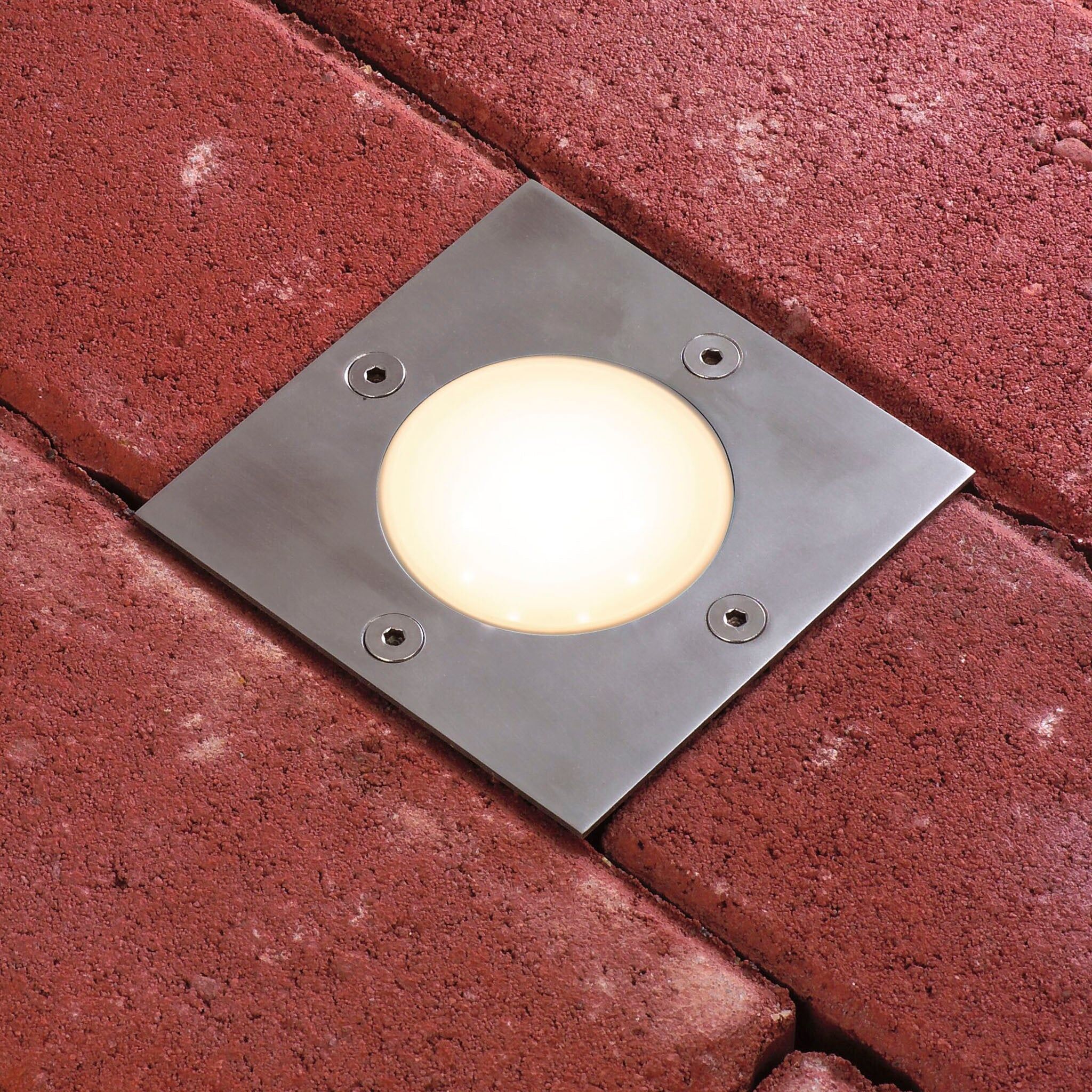 Paulmann - Plug & Shine Outdoor 3.6W LED Recessed Floor Individual Square Spotlight in Stainless Steel
