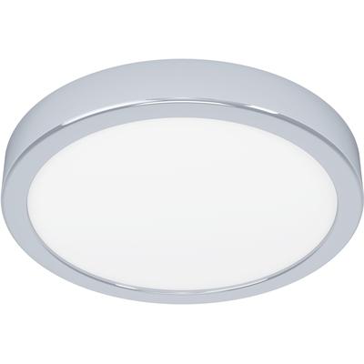EGLO Deckenleuchte "FUEVA 5 Deckenlampe, geringe Aufbauhöhe, 17 Watt, Rund", grau (chromfarben), Ø 21 H: 2,8cm, 1 Stk., Leuchten, Aufbauleuchte, Badezimmer, Bad-Deckenlampe, modern, 28x2,1cm, Deckenleuchte