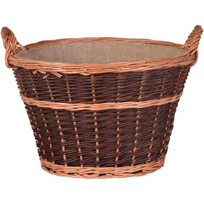 Aufbewahrungsbox FIREFIX, braun, B:50cm H:53cm T:37cm Ø:50cm, Geflecht Weide, Jute, Aufbewahrungsboxen, Aufbewahrungsbox, Jute