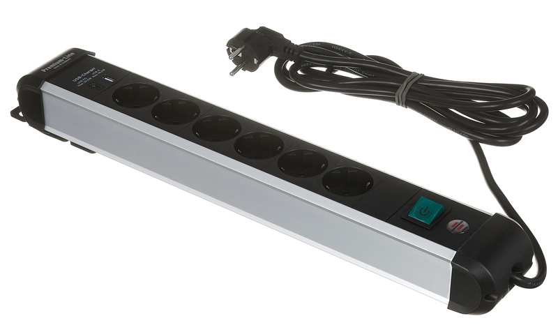Brennenstuhl Premium Alu Line 6-Way USB 3m
