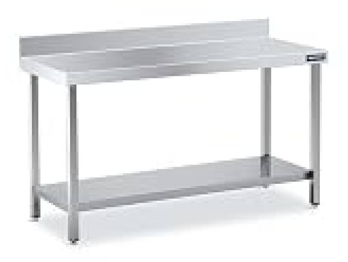 Table Inox avec Dosseret 1200x600 avec Etagère