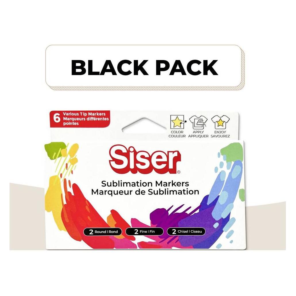 Siser Sublimation Markers Black (6x) (SUBMARKBLACK)