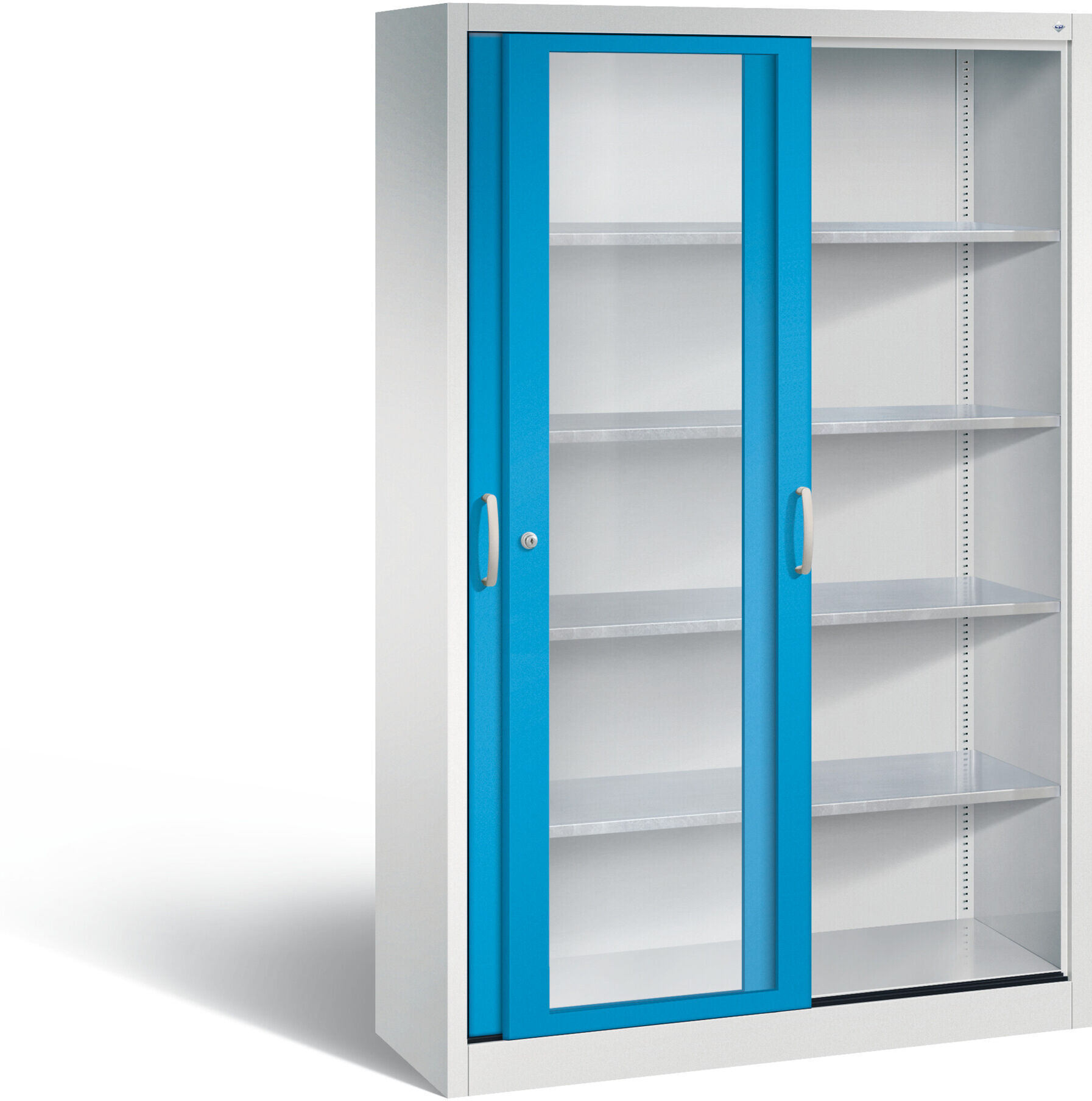 C+P Schiebetürenschrank Acurado, H1950xB1200xT400mm, Front Lichtblau, Korpus Lichtgrau (2049-055) ; C + P Möbelsysteme (2049-055 S10028)