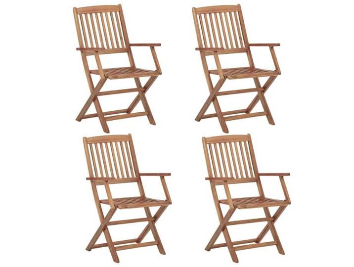 Lot de 4 Chaises de jardin pliables en bois d'acacia massif - Hot