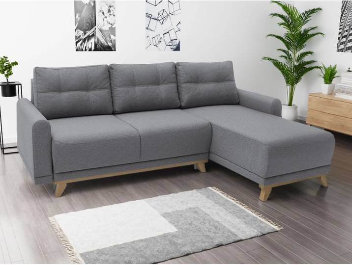 Hellgraues Ecksofa ORANGE, beidseitig