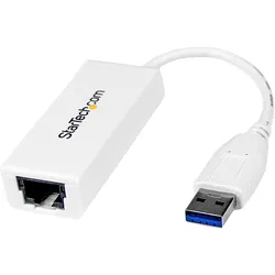 StarTech USB 3.0 auf Gigabit Ethernet Lan Adapter (USB 3.0, RJ45 (1x)), Netzwerk Adapter, Weiss