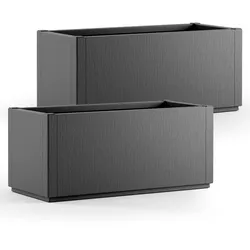 Blumentopf Ethica 2er-Set Anthrazit Kunststoff 80x36x36cm