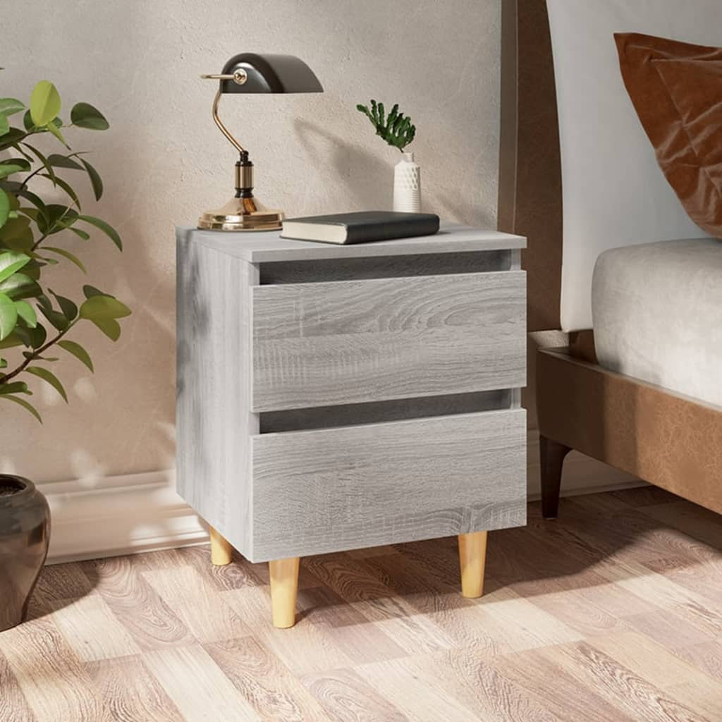 Union Rustic Phoenicia 2 Drawer Bedside Table Grey Sonoma 50cm H X 40cm W X 35cm D