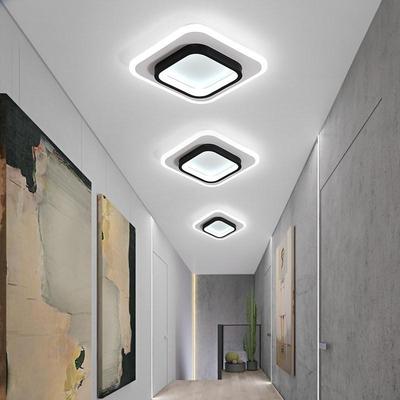 Everyday Crate 20W LED Ceiling Light With 3 Color Dimming For Aisles & Entrances Black Square