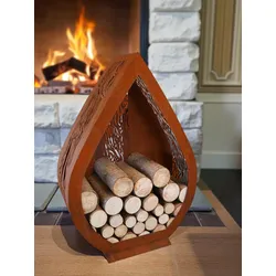 Badeko Holzregal ,,Karlsbad" - 120 cm hoch in Edelrostoptik