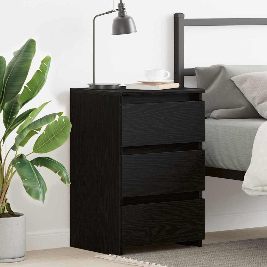 Borough Wharf Cowlic Bed Cabinet 40x35x62.5 cm Engineered Wood Black Oak 62.5cm H X 40cm W X 35cm D;62.5