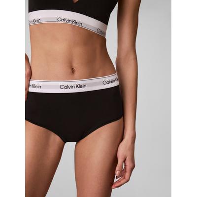 High-Waist-Hipster "HIGH WAIST HIPSTER", Damen, Gr. M (38), schwarz, Web, Obermaterial: 53% Baumwolle, 35% Modal, 12% Elasthan, CALVIN KLEIN UNDERWEAR, unifarben, regular fit, Unterhosen, Regular fit mit elastischem Bund