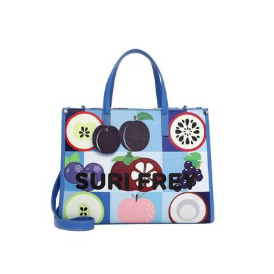 Shopper SURI FREY "Shopper SFY Issy", Damen, Gr. B/H/T: 39,5cm x 30cm x 16cm 0, blau (blau 500), Polyurethan, Taschen Shopper
