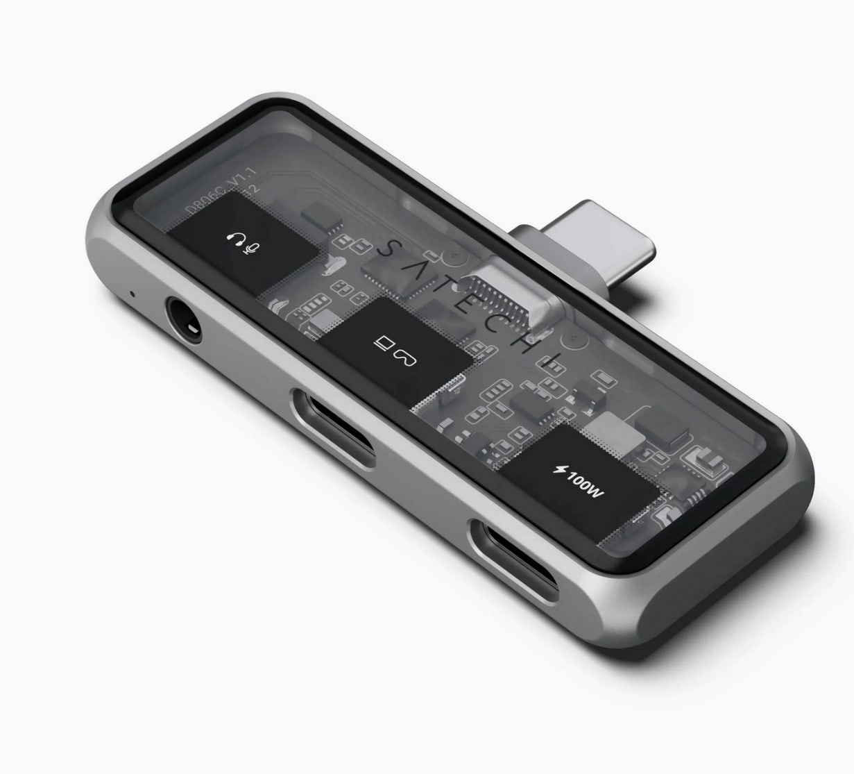 Satechi Mobile XR Hub 2-Port USB-C (1x 100W PD) mit 3,5mm Audio Space Grau