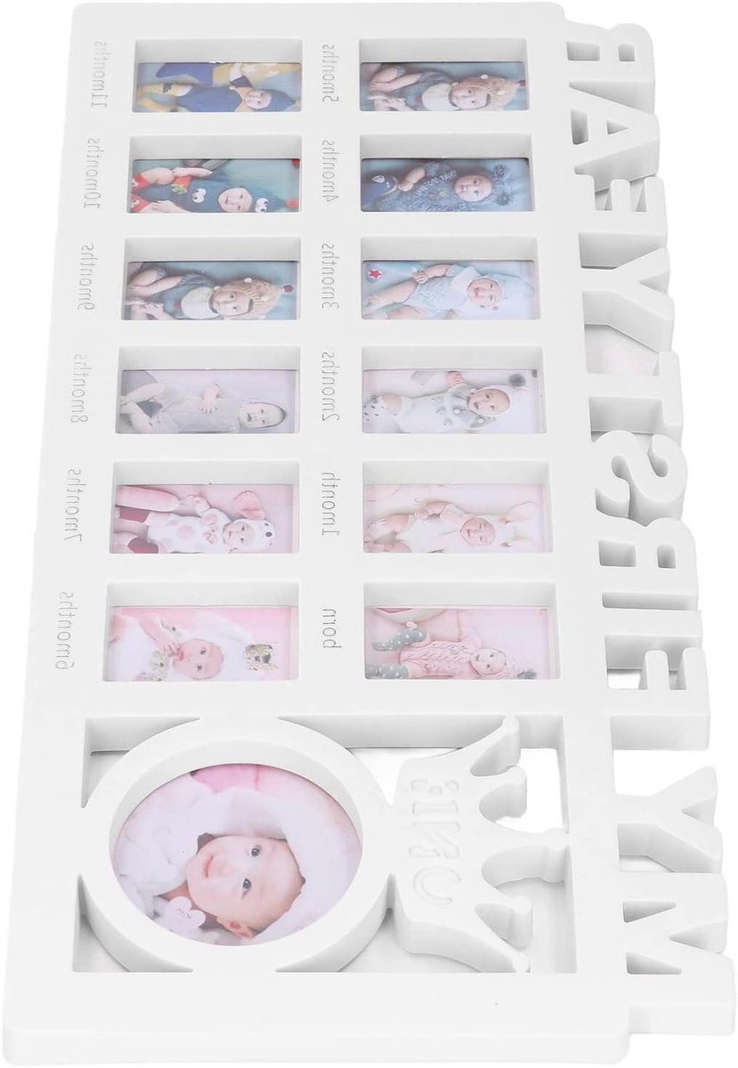 Baby Groei Fotolijst Mijlpaal Display Wit 39 x 18,5 cm