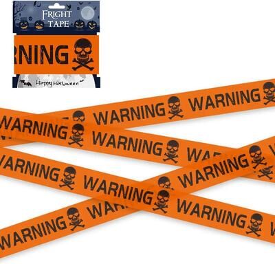 Uplift Picks Skull Warning Tape Decoration For Spooky Halloween Doors Windows And Parties orange (6 M)