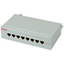 ROLINE Patchpanel, 8 Ports, Cat.5e (Class D), geschirmt, grau 26.11.0304