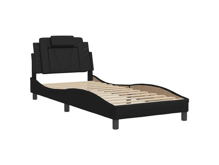 furnicato Bettgestell mit Kopfteil 218x95x74,5 cm Schwarz (1-tlg)