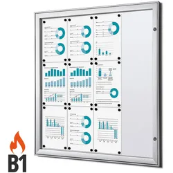 Schaukasten 12x A4, B1 Norm Brandschutz brandsicher schwer entflammbar 12xA4