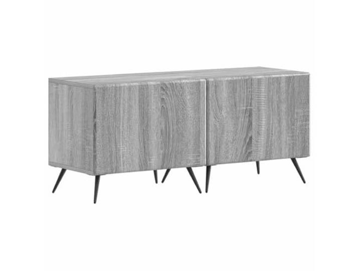 Roanoer TV-Schrank 2er-Set Lowboard Sonoma-Grau 49x35x43cm Holzwerkstoff Kompaktes 2er-Set Lowboard für Wohnzimmer und Schlafzimmer, flexible Türmontage sowie Stauraum für Mediengeräte.