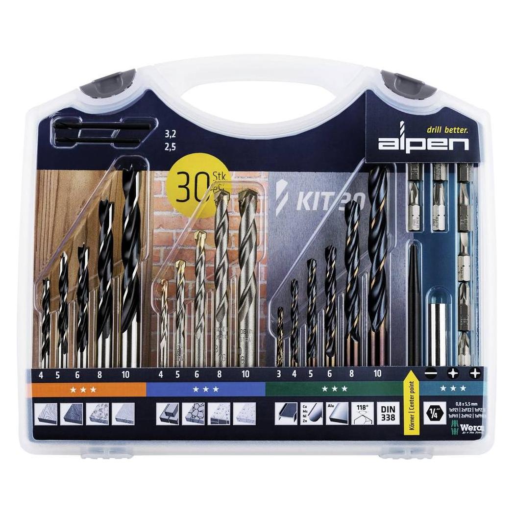 Alpen Universal-Bohrersortiment 30te (10 mm) (800230100)