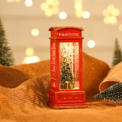 Inspire Picks LED Christmas Phone Booth Light Santa & Snowman Window Scene Decoration 1pcs