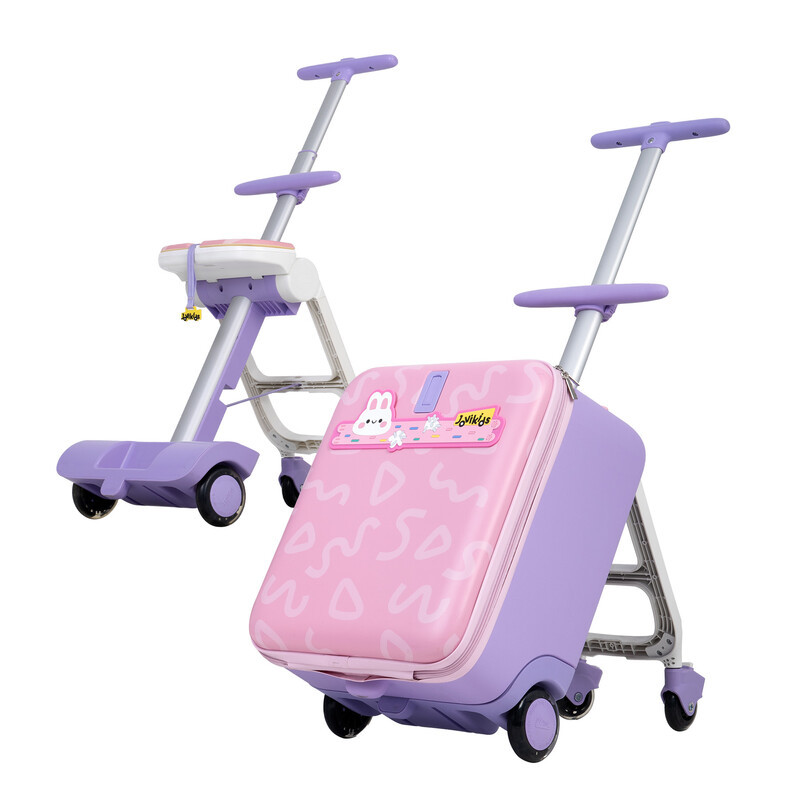 Jovikids JOYRIDE Kinderkoffer 3-in-1 Oprijbare Bagage met Universele Wielen en Armleuningen, 38 L, Roze