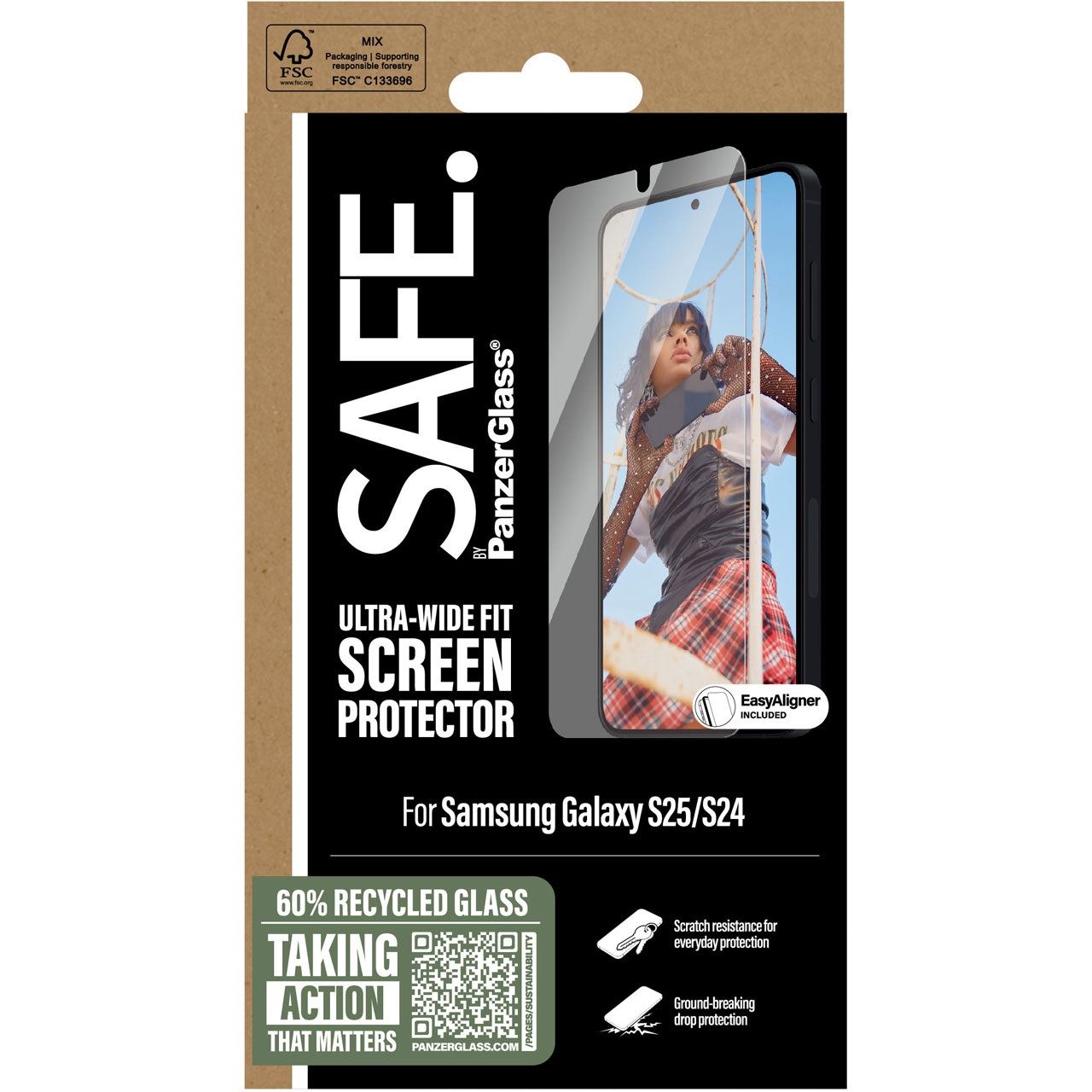 PanzerGlass SAFE Screen Protector Samsung Galaxy S25 Ultra-Wide Fit