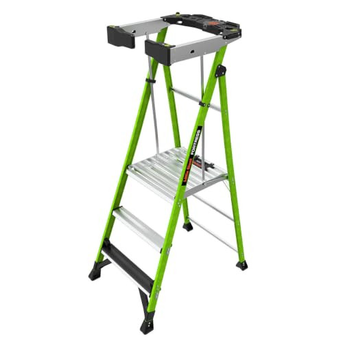Little Giant Fortress trapladder met 3 treden en platform van glasvezel, Hoogte: 193 cm