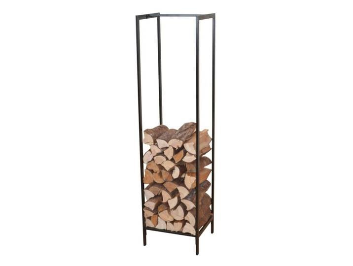 [en.casa] Kaminholzregal Taarbæk, Schwarz, Metall, 35x140x35 cm, Kleinmöbel, Kamine & Zubehör