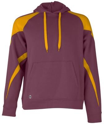 Holloway 229546 Prospect Hoodie in Maroon/Light Gold size Large   Cotton/Polyester Blend