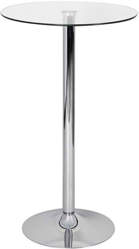 Pharao24.de Stehtisch Glas und Metall mit runder Tischplatte 105 cm hoch
