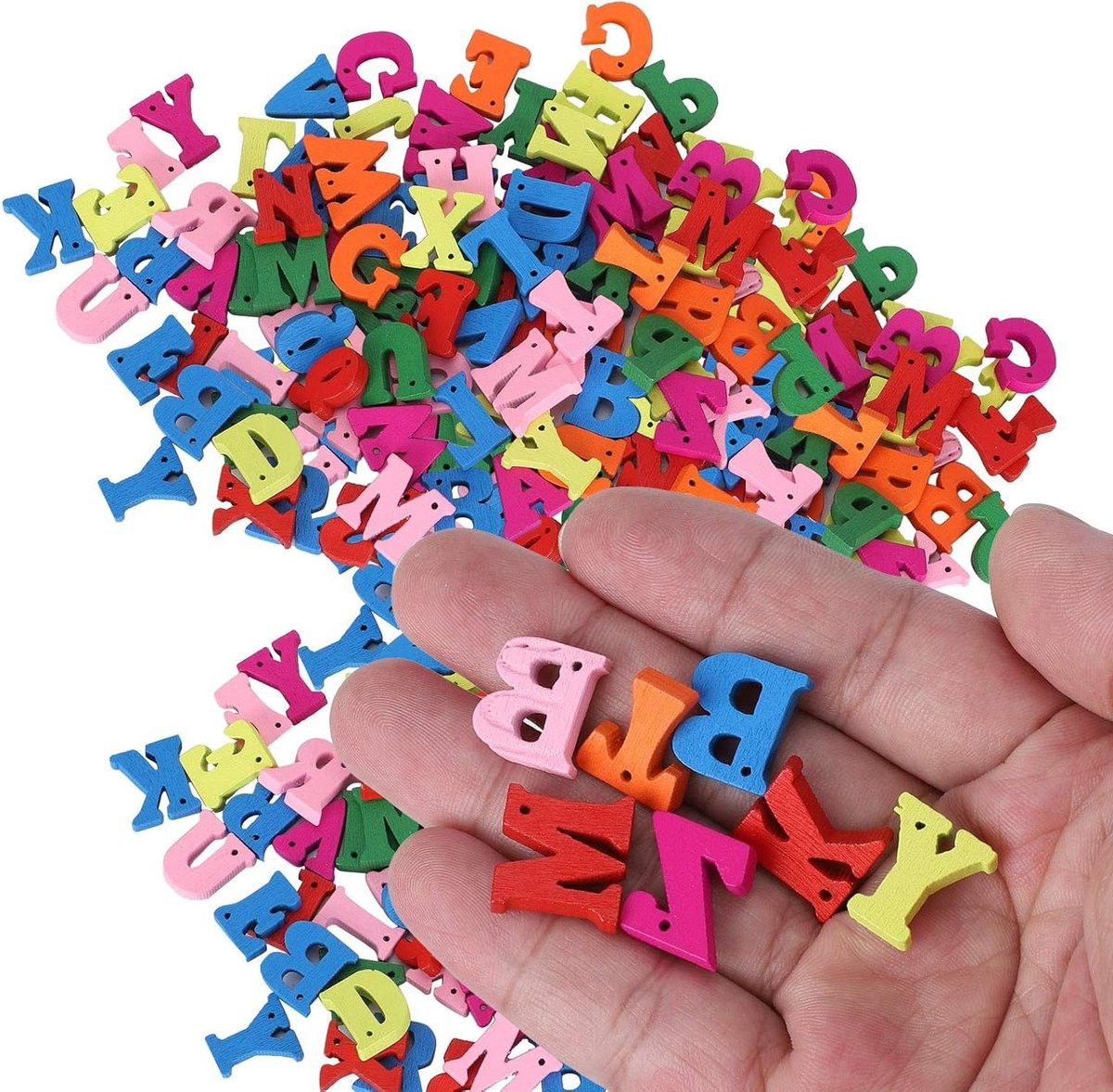 Houten Letters Knopen Alfabet Knutseldecoratie 300 Stuks Multicolor