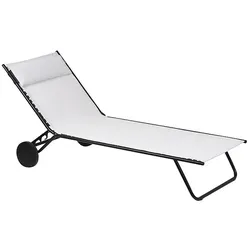 Sonnenliege Miami Lafuma Bezug Batyline Duo ecume schwarz, 77x81 cm