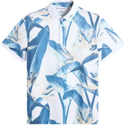 Lindeberg Tour Tech Print Herrenpoloshirt - paradise skylight / XL