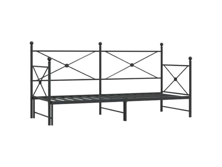 PUGYNBK Diwan mit Nest, ohne Matratze, Schwarz, 75 x 190 cm, Stahl 2-in-1-Schlafsofa, Lattenrost, stabile Struktur, untere Aufbewahrung