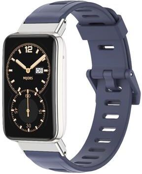 Everyday Crate Xiaomi Mi Band 7 Pro TPU Watch Band Soft Adjustable Replacement Strap By Mijobs blue Silver